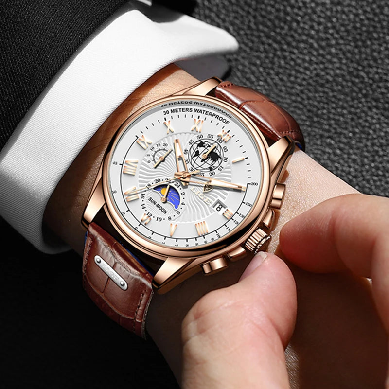 LIGE Fashion Automatic Date Men Quartz Watches Top Brand Luxury Male Clock Chronograph Sport Mens Wrist Watch Relogio Masculino