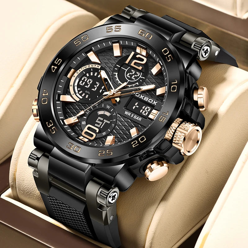 LIGE Men Digital Watch Military Sports Swimming Watches Fashion Waterproof Dual display Wristwatch Mens Relogios Masculino