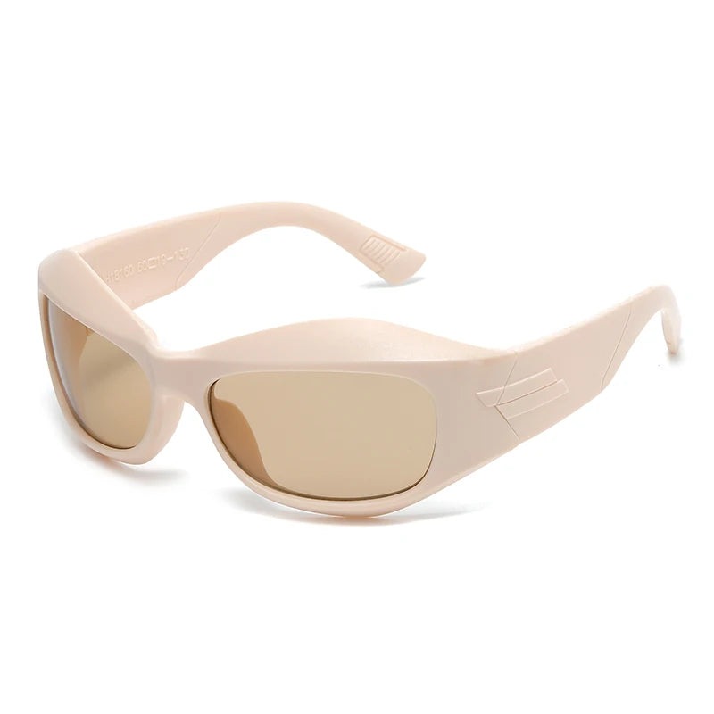 Steampunk Style Sunglasses Curved Lenses — Multicolor | KIMLUD