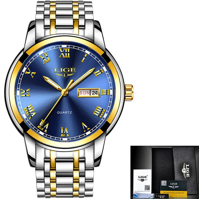 LIGE 2023 New Gold Watch Women Watches Ladies Creative Steel Women's Bracelet Watches Female Waterproof Clock Relogio Feminino