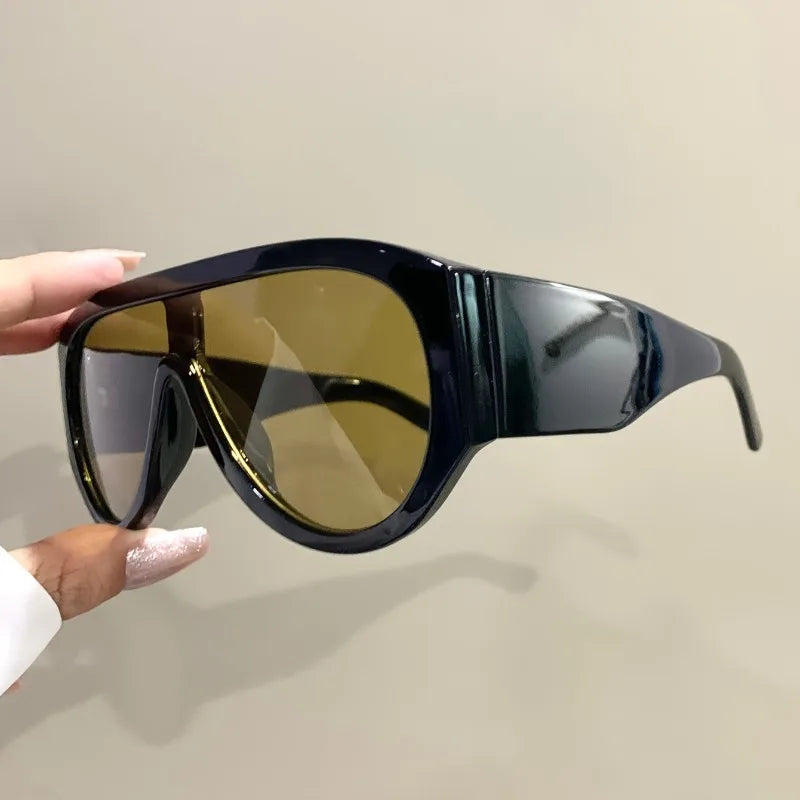 Oversized Sunglasses Pilot Frame Gradient Lenses — Green | KIMLUD