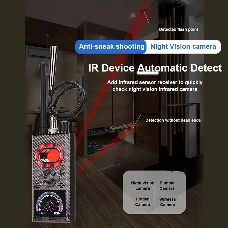 Anti Spy Detector RF Signal Scan Finder — Black | KIMLUD