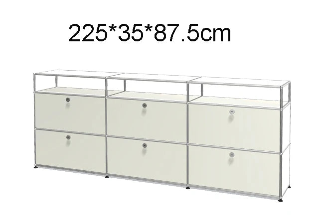 Stainless Steel Nightstand Modular Storage — Red | KIMLUD
