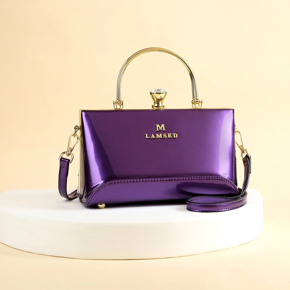 Chic Patent Leather Ladies Handbag - Stylish Top Handle, Spacious Satchel Bag - Timeless Elegance for Fashion-Forward Women