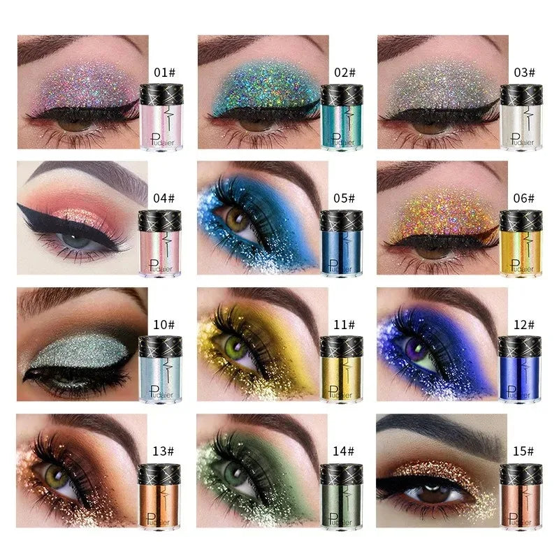 36 Colors Monochrome Eyeshadow Glitter Sequins High Gloss Face Body Glitter Pearlescent Easy-to-color Eye Shadow Festival Makeup
