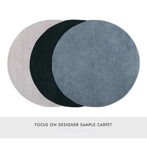 Nordic Plush Wool Rug Irregular Oval Non-Slip — Soft Taupe-Beige | KIMLUD