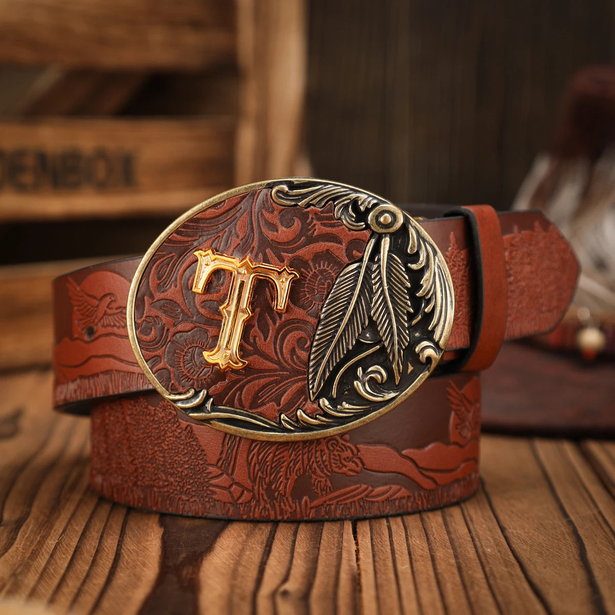 PU Classic Retro Unisex Western Belt — Black | KIMLUD