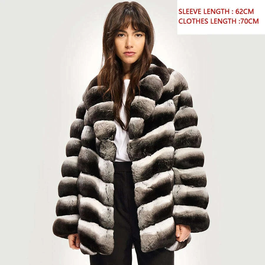 KIMLUD, Nature Rex Rabbit Fur Jackets For Womens Real Rex Rabbit Fur Coat With Lapel New Arrivals Real Rabbit Fur Jacket, KIMLUD Womens Clothes