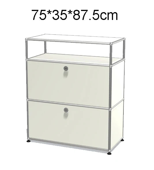 Stainless Steel Nightstand Modular Storage — Red | KIMLUD