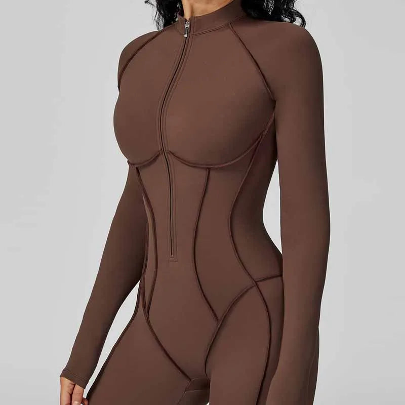 Yoga Bodysuit Long Sleeve – Moisture Wicking Nylon | KIMLUD