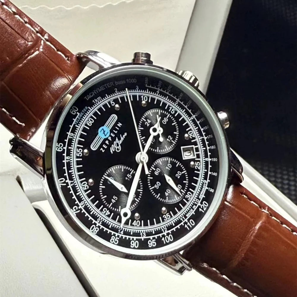 Leather Classic Business Quartz Watch — Black | KIMLUD