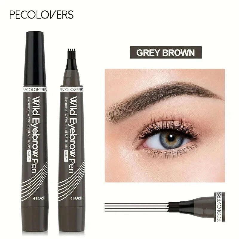 KIMLUD, 6 Colors 1pc Eyebrow Pen Waterproof 4 Split Tip Eyebrows Pen Eyebrow Tattoo Pen Waterproof Liquid Black Eyebrow Makeup Pencil, KIMLUD Womens Clothes