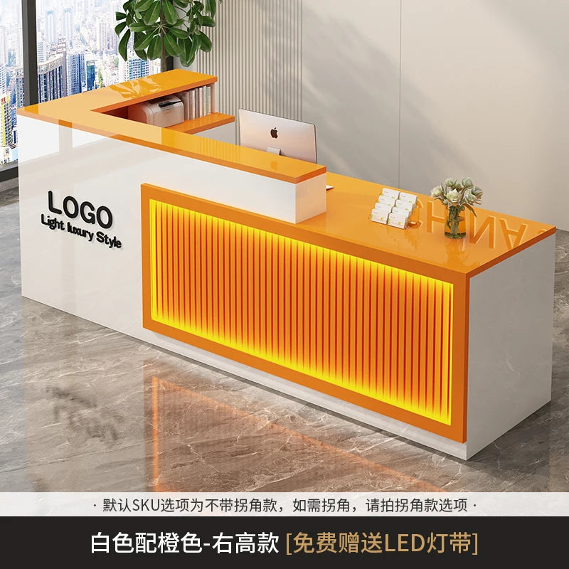 Contemporary Reception Desk Decor Set Customizable — Black | KIMLUD