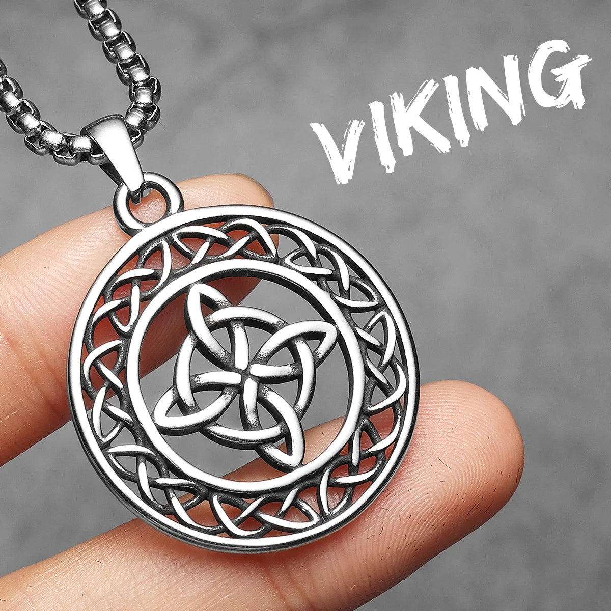 Hollow Viking Celtic Knot Men Necklaces Pendant Stainless Steel Jewelry For Male Women Punk Hip Hop Accessories Gifts Wholesale