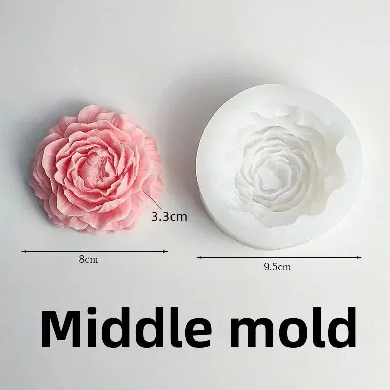 KIMLUD, Peony Rose Bud Bouquet Candle Silicone Mold Peony Flower Clusters Candle Mould Christmas Gift Flower Bundle Resin Gypsum Molds, KIMLUD Womens Clothes