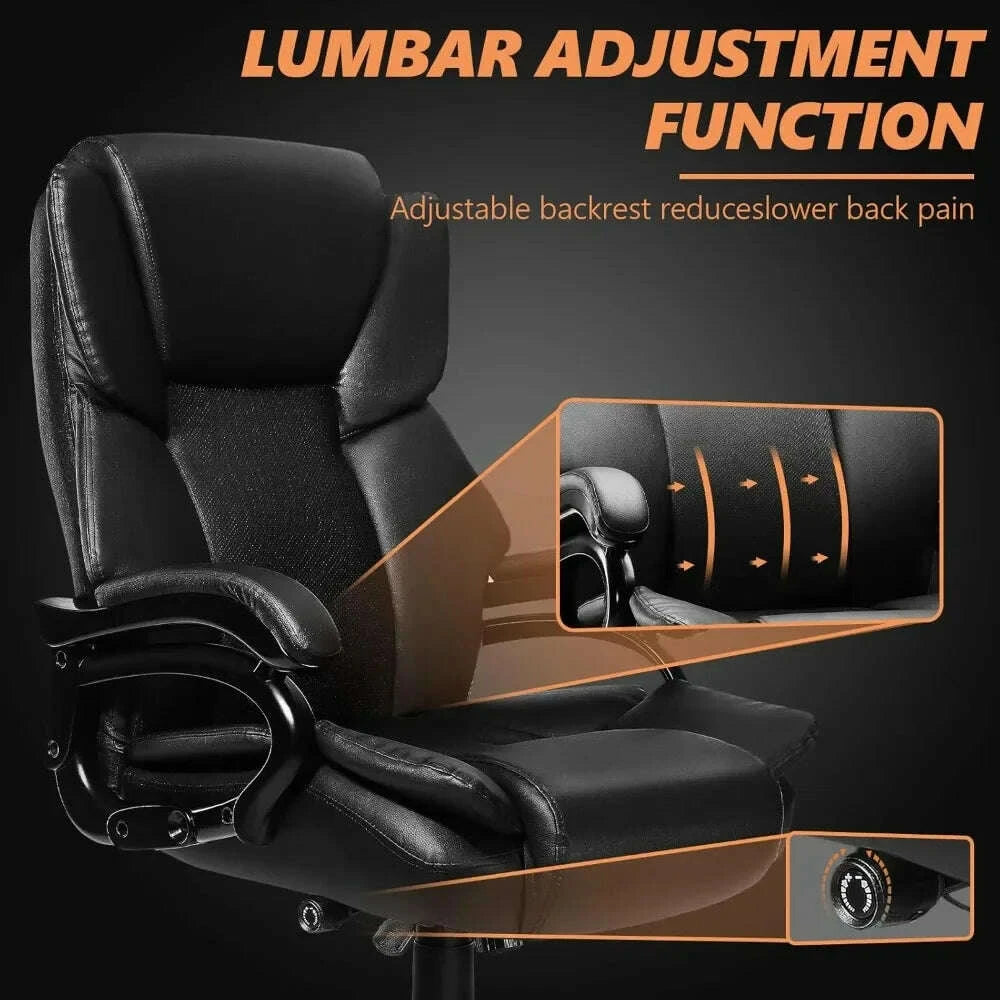 KIMLUD, 500lbs Heavy Duty Big And Tall Office Chair Dual Rubber Wheel Executive Desk Chair for Low Back Pain Relief, KIMLUD Womens Clothes
