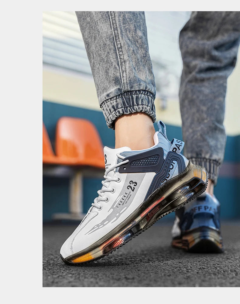 New Mens Sneakers Breathable Versatile Sport Casual Shoes Comfy Non Slip Durable Shoes Outdoor Activities High Top Running Shoe