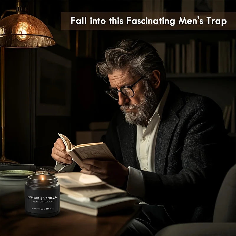 KIMLUD, Gift for Men's SMOKE & VANILLA Aromatherapy Candles, Men's Candle Set, Home Aromatherapy Candles, Men's Gifts, 1 or 4-piece set, KIMLUD Womens Clothes