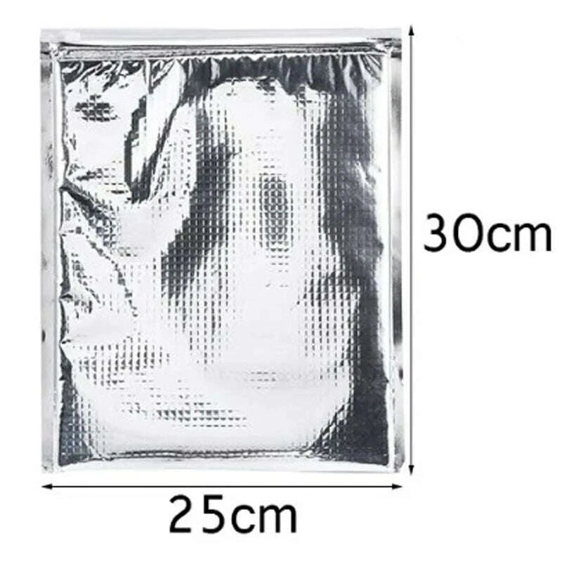 KIMLUD, Relchoor 5pcs Insulated Food Storage Bag Aluminum Foil Insulated Reusable Bag Thermal Cooler Silver Outdoor Kitchen Food Bags, KIMLUD Womens Clothes