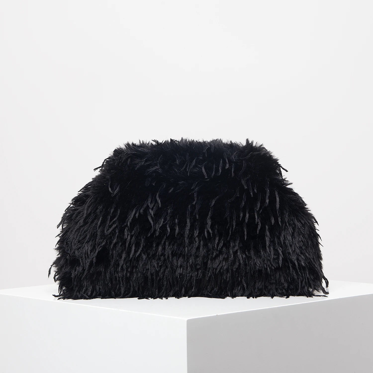 Dopamine Deluxe Clip Bag Polyester Fuzz Party — Black | KIMLUD