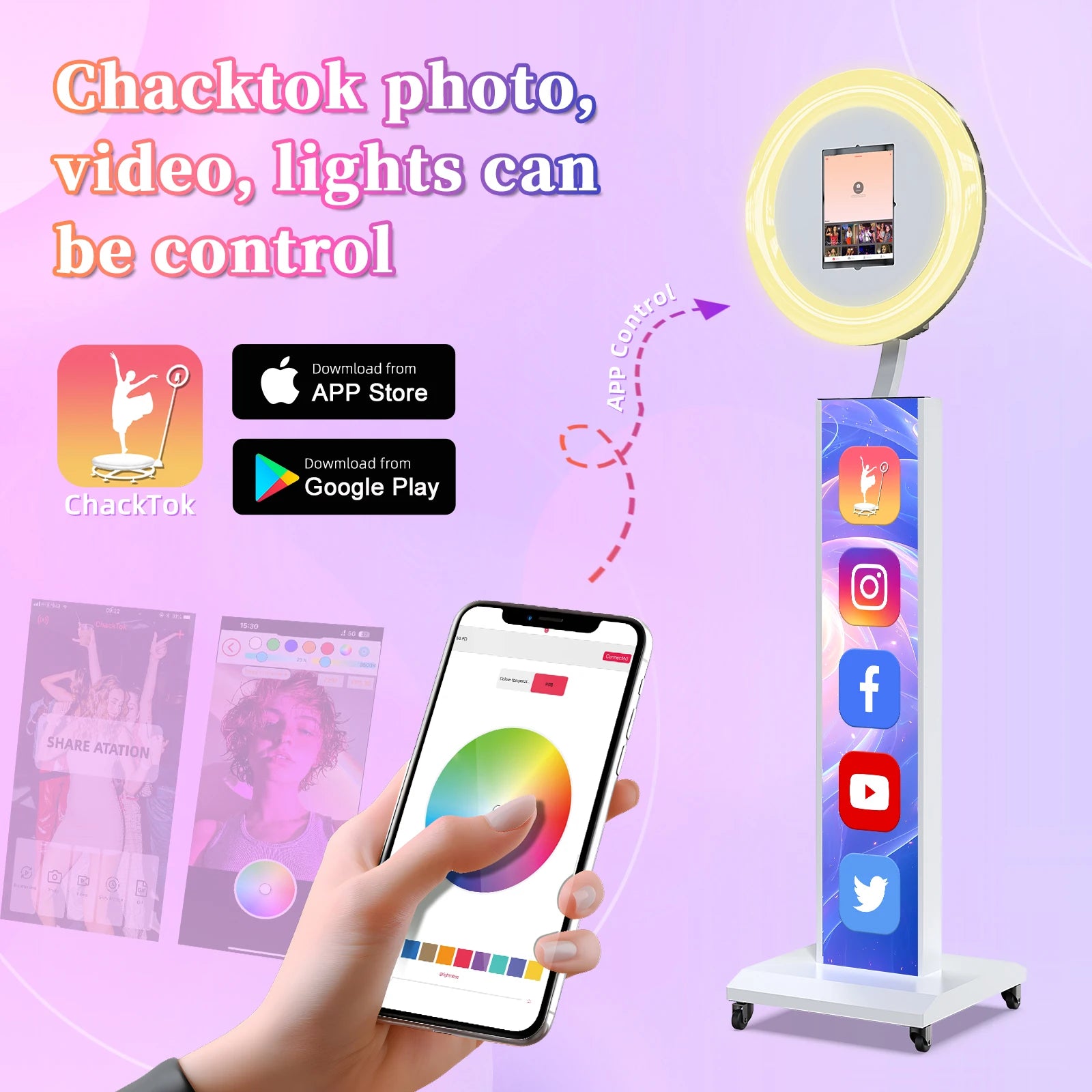 Sculpted Metal Photo Booth Machine For iPad With Flight Case And Remote Control — Blue | KIMLUD