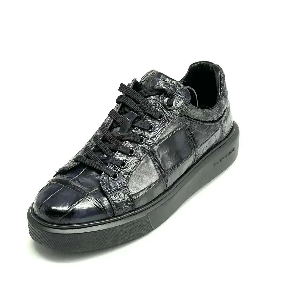 KIMLUD, 2024 new arrival Fashion Crocodile Skin causal shoes men,male Genuine leather sneakers pdd417, KIMLUD Womens Clothes