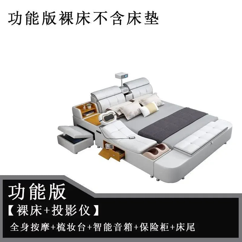 Double Smart Bed Modern Storage Queen Multifunctional Beauty Luxury Bed Sun Princess Sex Sleeping Camas De Casal Home Furniture