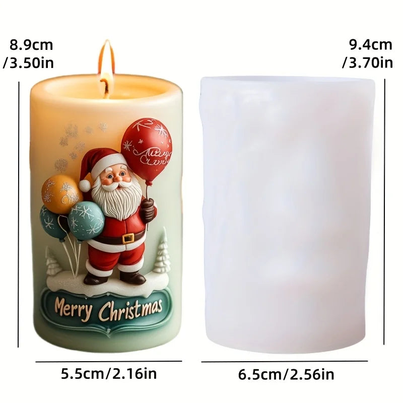 KIMLUD, Santa Claus Sleigh Spherical Candle Silicone Mold Santa Claus Elk Scented Candle Mould Santa Claus Sleigh Resin Plaster Molds, KIMLUD Womens Clothes