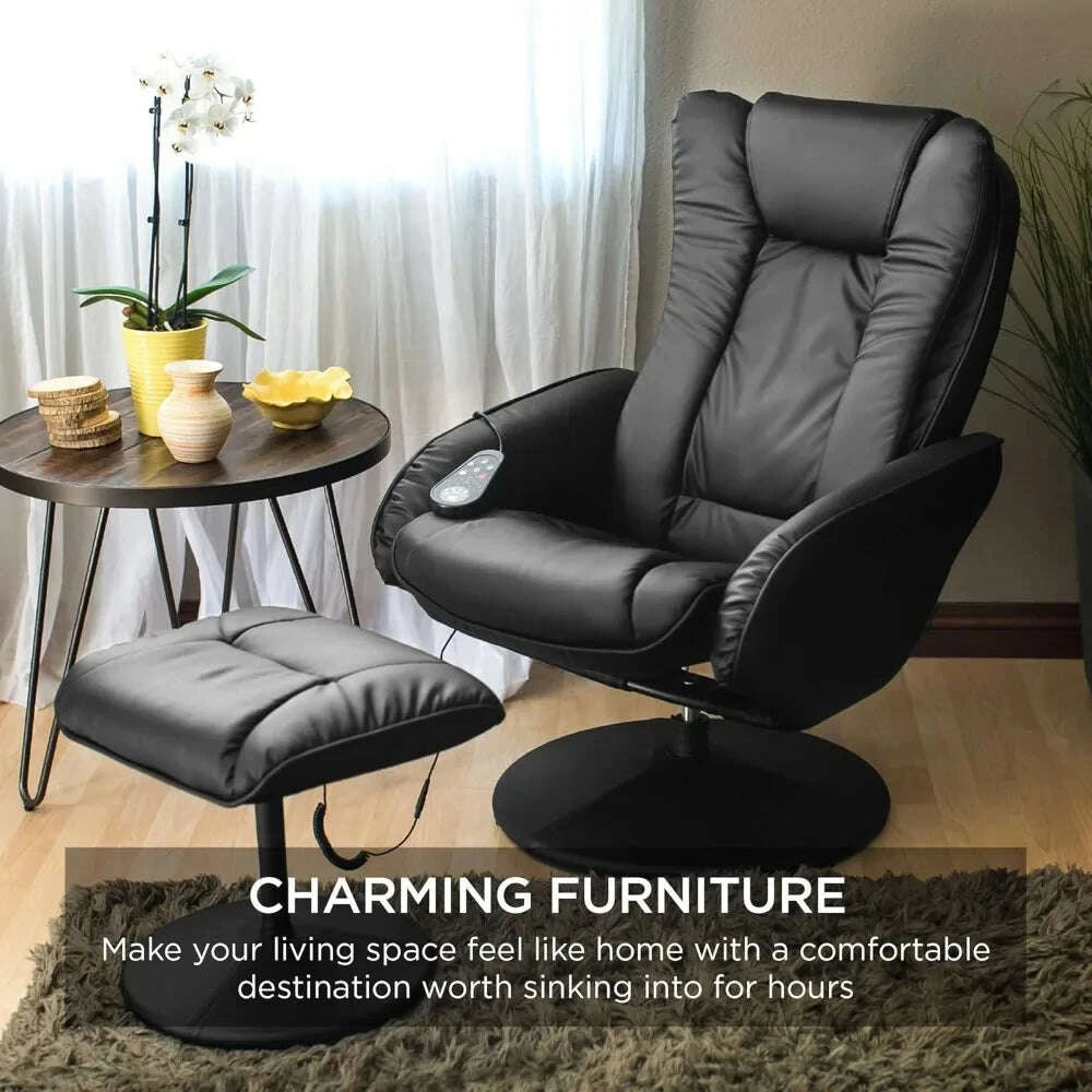KIMLUD, Best Choice Products Faux Leather Electric Massage Recliner w,5 Heat & Massage Modes, Side Pockets - Black, KIMLUD Womens Clothes
