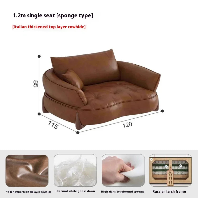 Wood Brown European Sofas Waterproof Armrest Luxury Floor Lounges Couch Puffs Nordic Designer Divani 2 Posti Unique Furniture