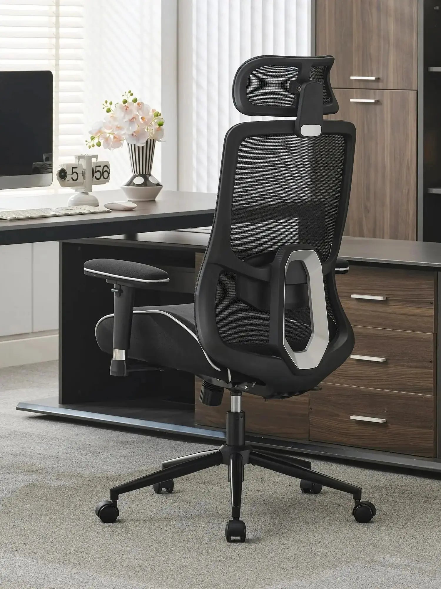 Mesh High Back Ergonomic Office Chair — Black | KIMLUD