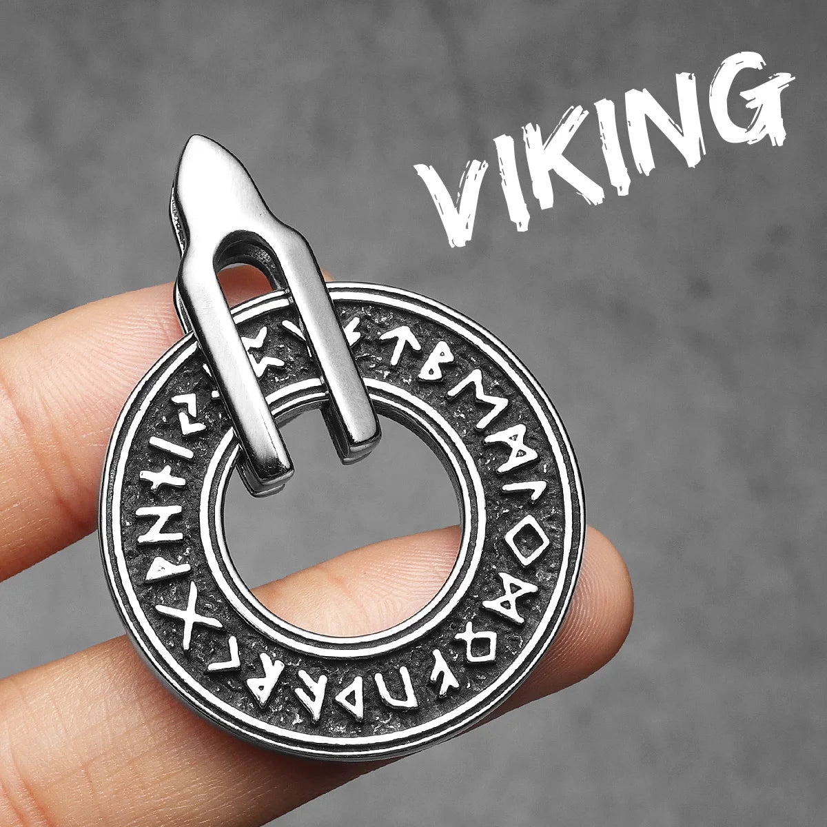 Viking Rune Carving Men Necklaces With Pendant Stainless Steel Jewelry For Male Women Punk Hip Hop Accessories Gifts Wholesale