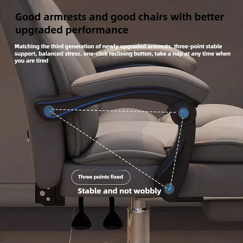 Stainless-Steel Office Chair Ergonomic With Adjustable Back — Gray | KIMLUD