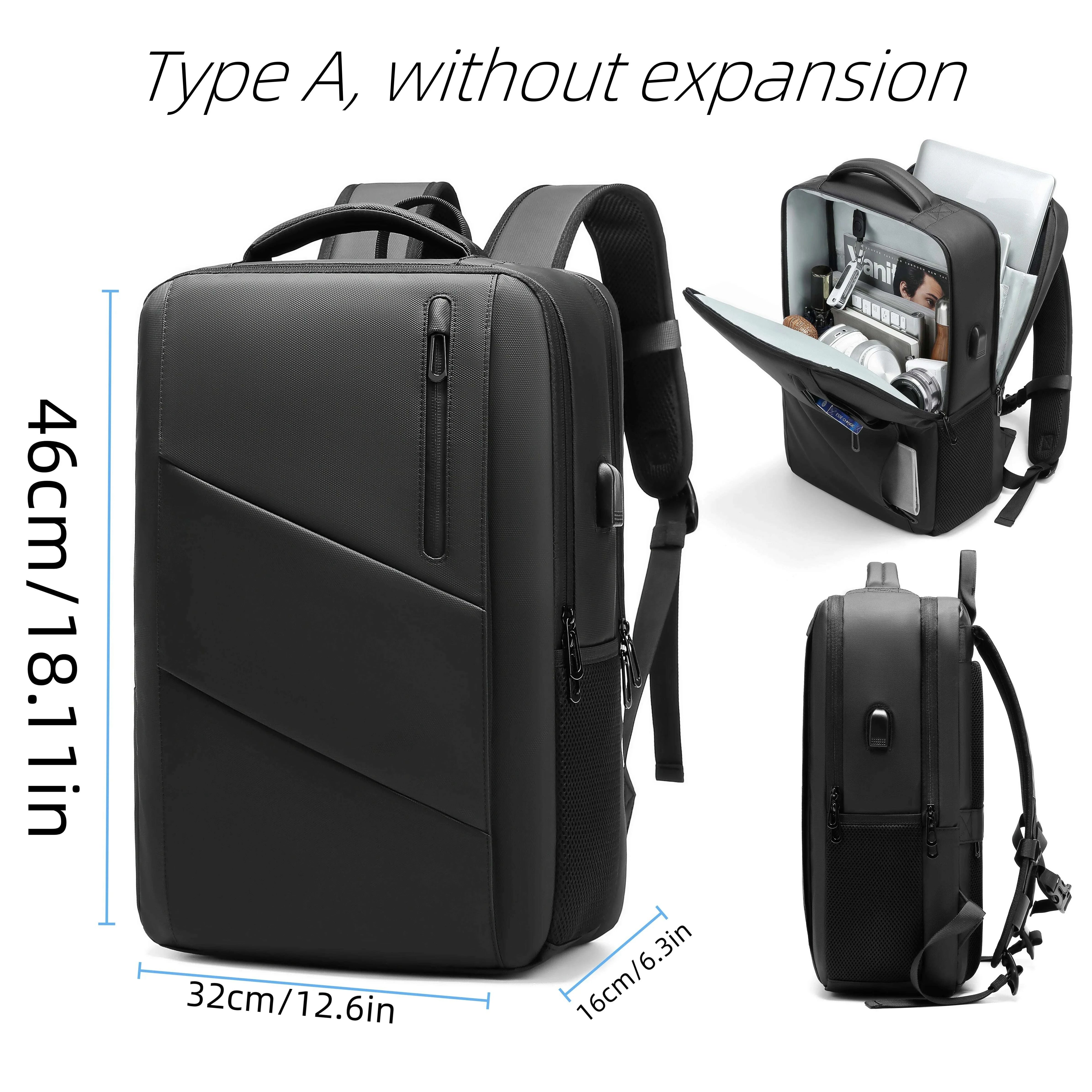 KIMLUD, Mens Business Laptop Backpack Large Capacity Expandable Backpack Waterproof USB Travel backpacks men camping Mochaila, KIMLUD Womens Clothes
