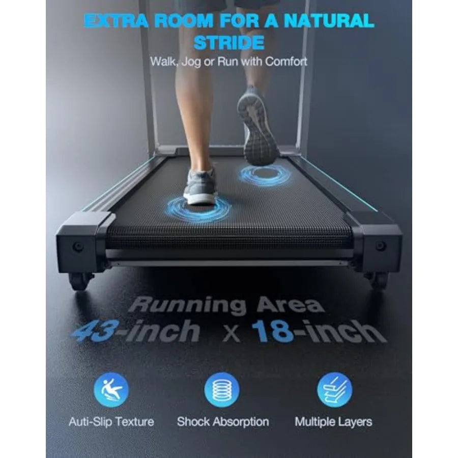 Auto-Incline Folding Treadmill Desk Walking Pad — Slate Gray | KIMLUD