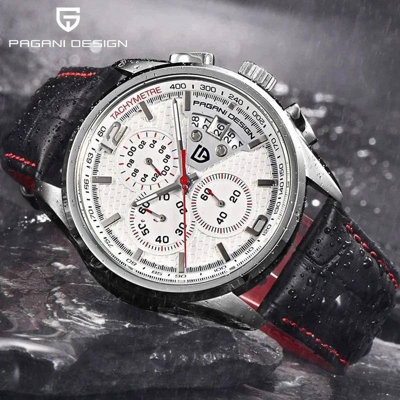 Premium Military Leather Quartz Watch — Black | KIMLUD