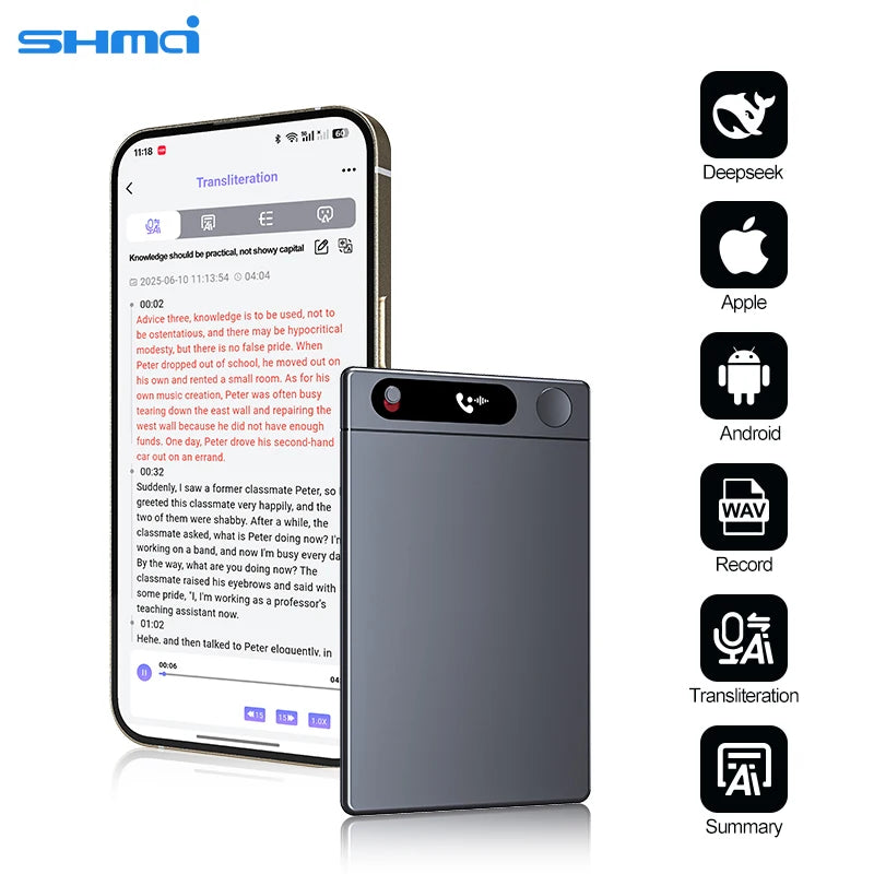 KIMLUD, Smart AI Recording Device with WiFi Quick Charge Large Memory Noise Reduction Function Portable Voice Activated Dictaphone, KIMLUD Womens Clothes