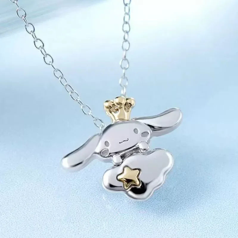 Sanrio Necklace Metal Adjustable Open Ring Bracelet Fashion Silver Golden Color Adjustable Knuckle Joint cartoon Jewelry Gifts