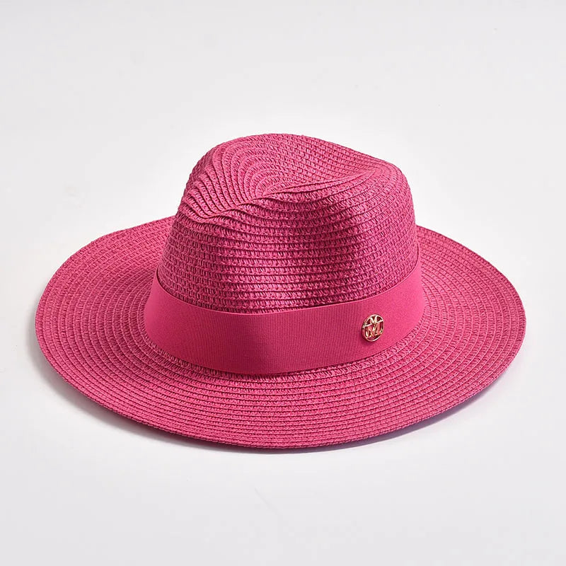 Panama Style Sun Hats Ribbon Decoration — Natural | KIMLUD