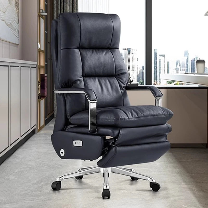 High-end Electric Leather Office Chair with Massage Function Luxury Multifunctional Large Class Computer Chair Chair gamer