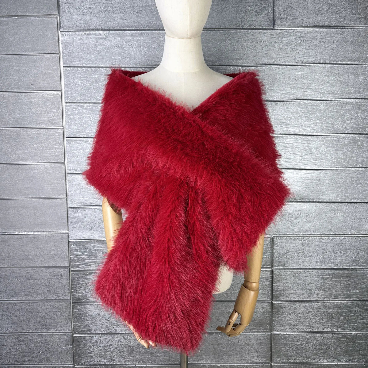 Faux Fur Scarf – Long Keep Warm – Black | KIMLUD