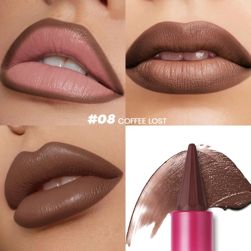 Matte Velvet Lip Liner & Lipstick - Dual-Use Precision Lip Contour Pencil for Smooth, Long-Lasting Color,Lip Liner Pencil, lip