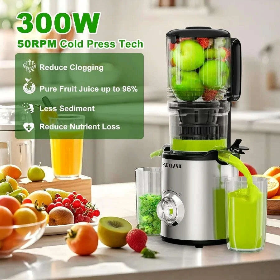 cold-press-juicer-with-53inch-large-feed-chute-for-whole-fruits-and-vegetables-slow-juicing-extractor-machine-with-300w-mastickimlud-womens-fashion-34626932