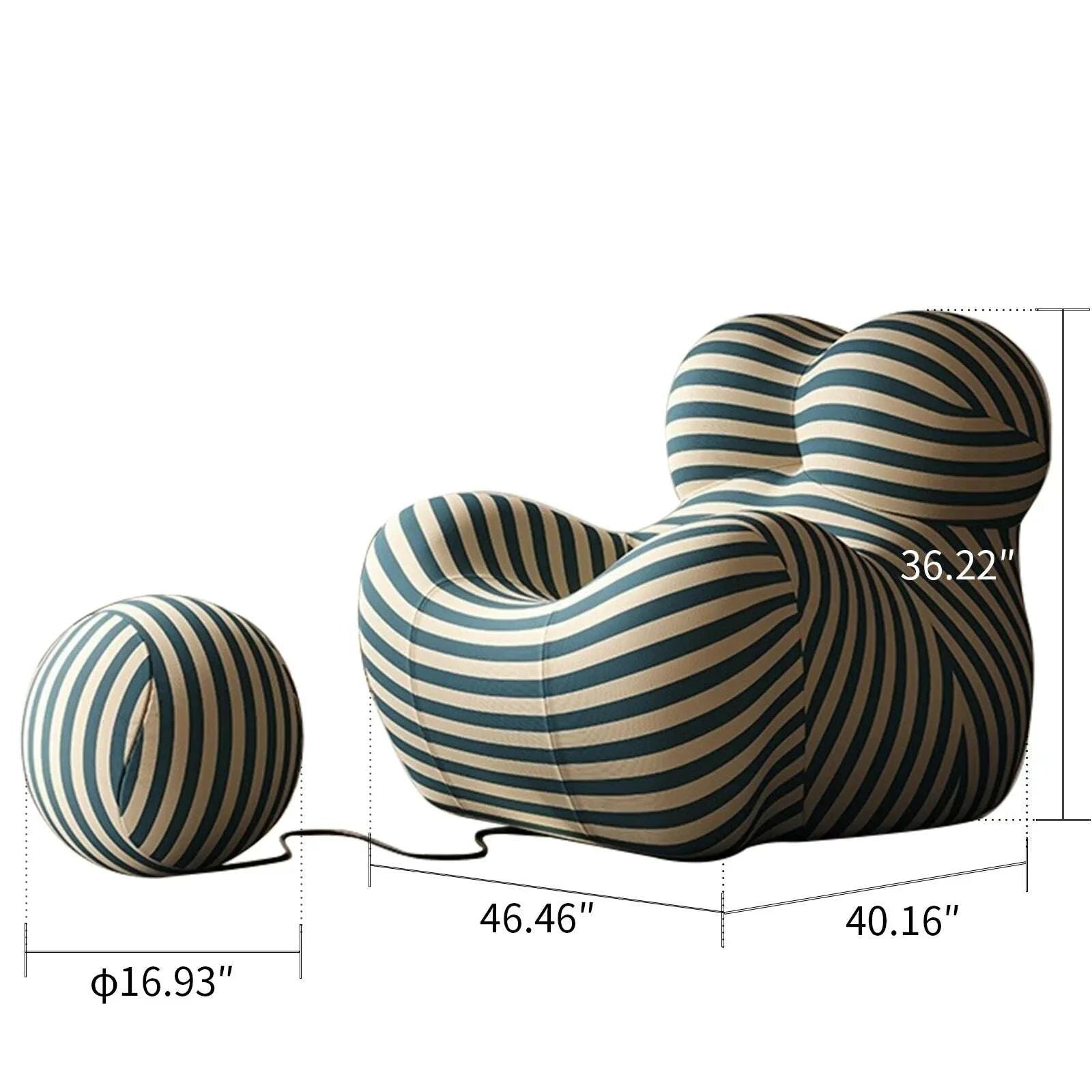 KIMLUD, Bean Bag Chair for Adults,MemoryFoam Sofa,Floor Reading Chair withOttoman,Comfy Single Living Room Couch,Boneless Chair, KIMLUD Womens Clothes