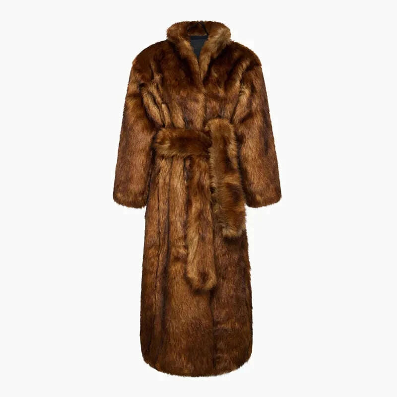 KIMLUD, Women Overcoat High Quality Fur Coat Imitating Fox Fur Stylish Thickened Coat 2025 New Temperament Winter Women's Fur Coat H608, KIMLUD Womens Clothes