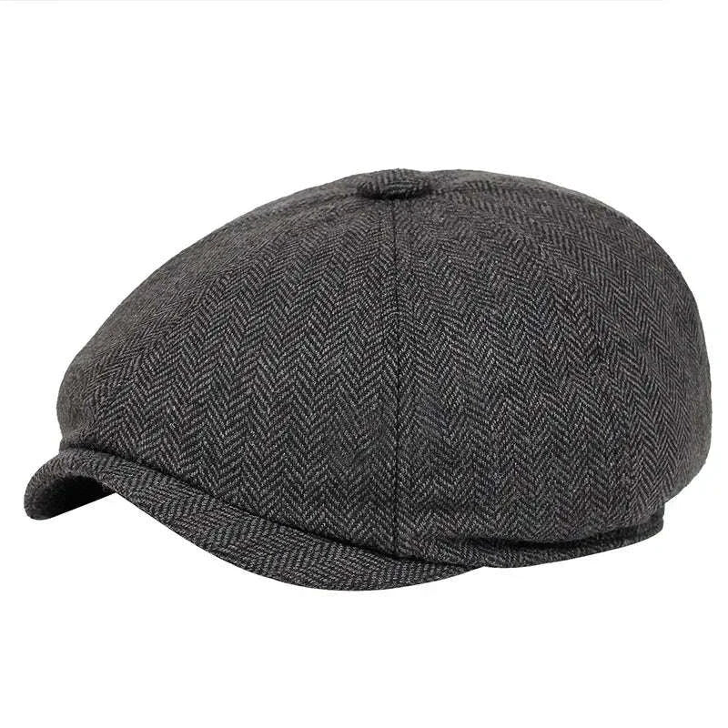 KIMLUD, 2025 New Classic Hat for Men Caps Vintage Retro Tweed Peaky Blinders Beret Hat Flat Peaked Cap Street Hats for Women Men, KIMLUD Womens Clothes