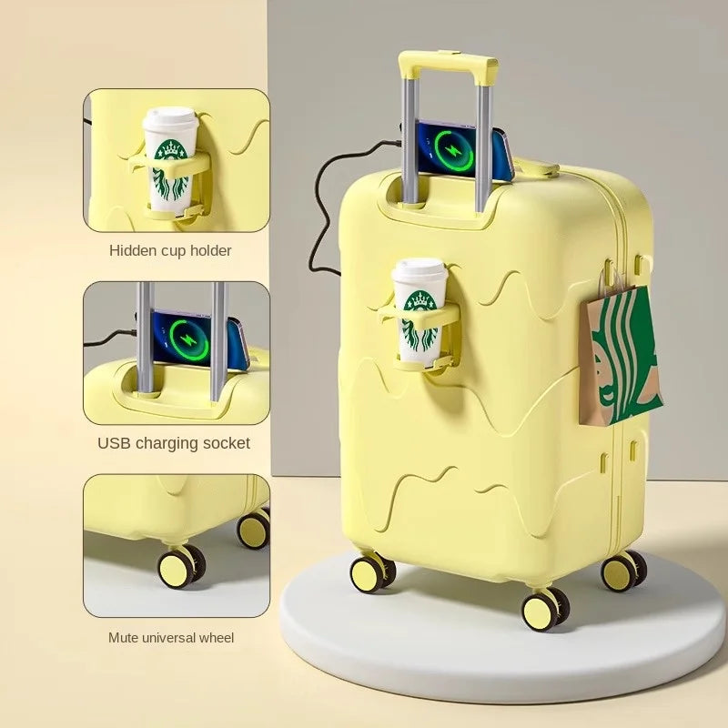 Luggage Set 28 inch Large Capacity Suitcase Trolley Case 20/22/24/26 inch Travel Suitcase USB Port Boarding Box Cosmetic Case