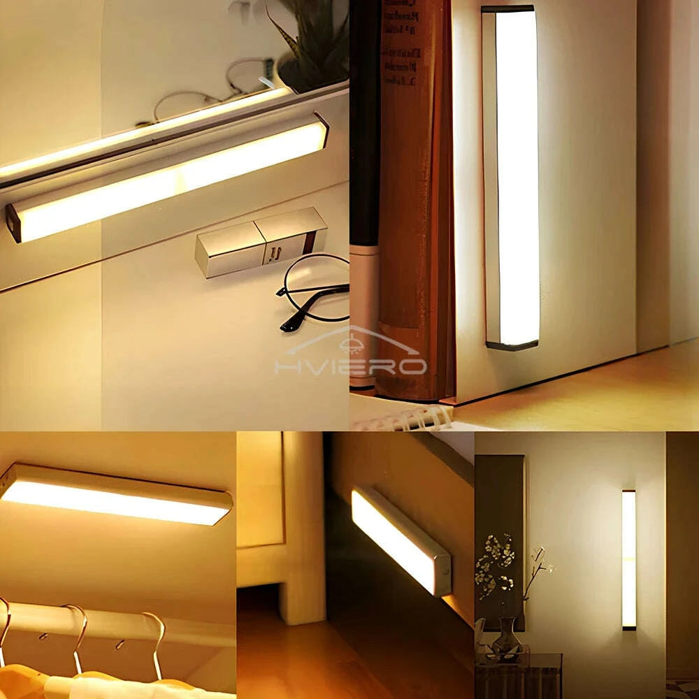 KIMLUD, Motion Sensor Night Lights Wireless LED Lamp USB Rechargeable Magnetic For Wardrobe Room Closet Kitchen Aisle Tube Detector Bulb, KIMLUD Womens Clothes