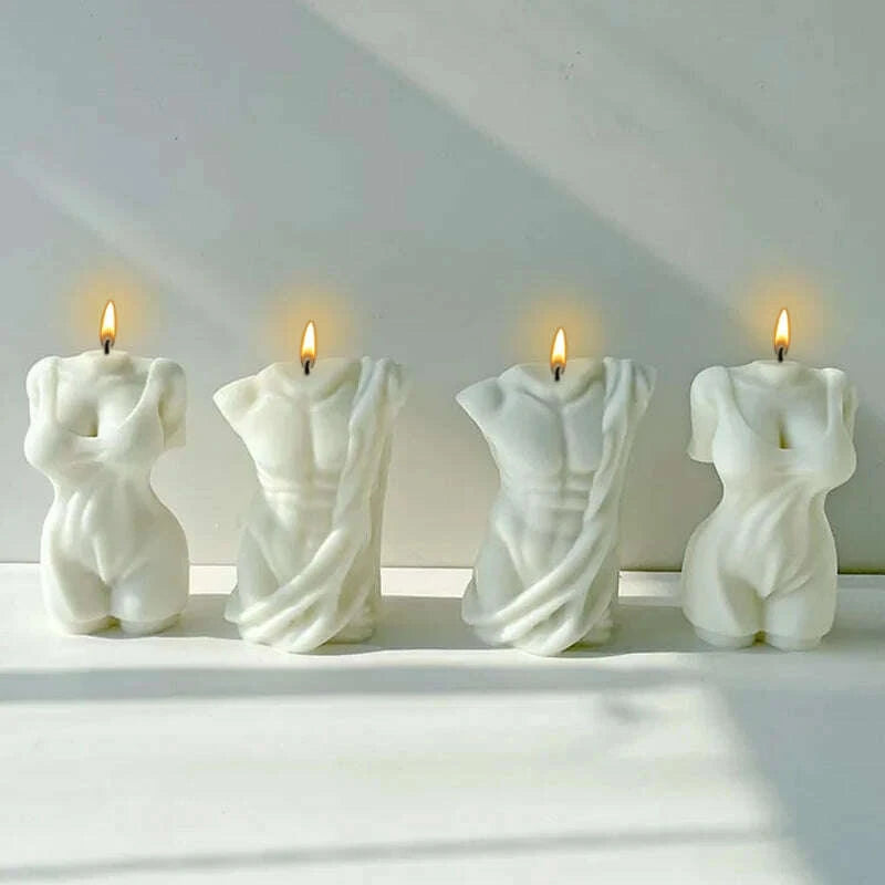 KIMLUD, Adonis Sculpture Torso Mold Human Candle Mold DIY Body Abdominal Muscle Man's Statue Plaster Sculpture Male Silicone Mold, KIMLUD Womens Clothes