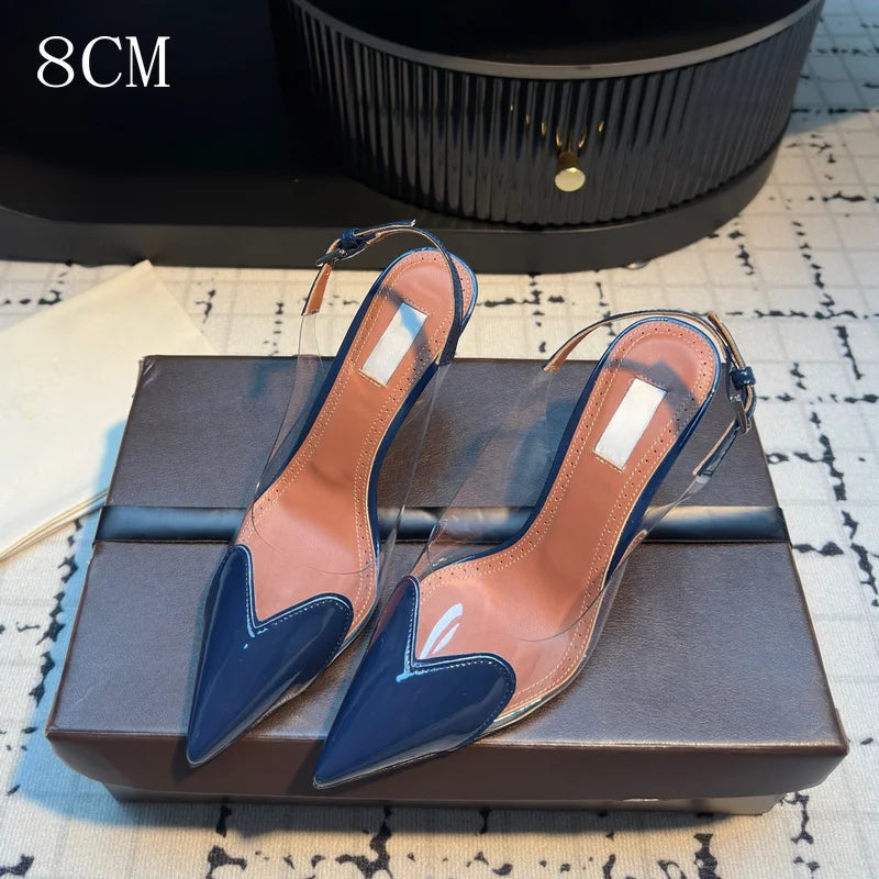 Transparent PVC Pointed Stiletto Pumps — Clear | KIMLUD